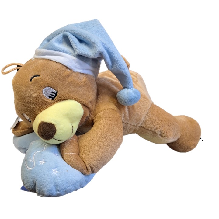Plüschbär schlafend blau