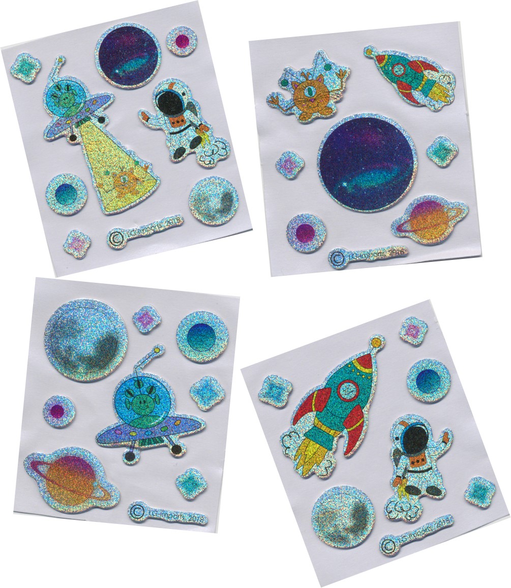 Weltraum Glitzersticker