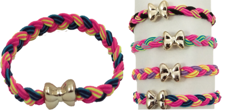 Geflochtenes Armband mit goldener Schleife Geflochtenes Armband mit goldener Schleife