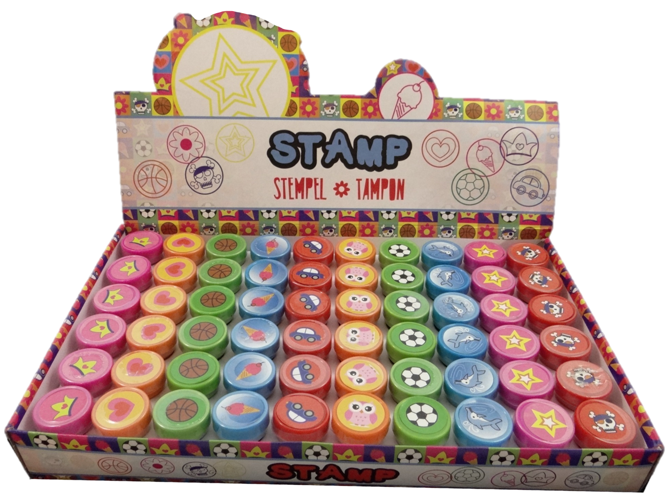 bunte Stempel im Display