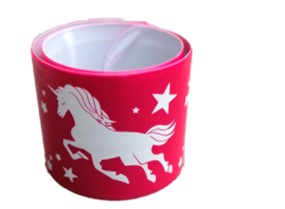 Snap-Armband Einhorn weiß-Pink
