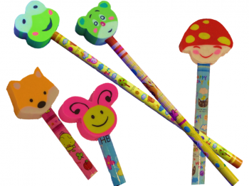 Bleistifte mit Radiergummifiguren